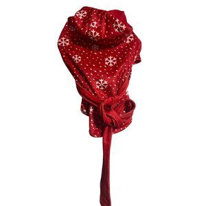 LuvGear ColdAlert Red Snowflake Dog Robe Size M Snowflake Print Warm Pet Apparel